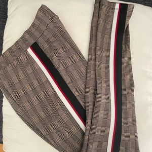 Zara High Waisted Plaid Pants Leggings